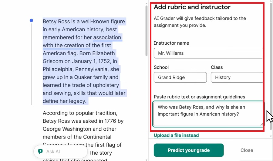 grammarly ai grader