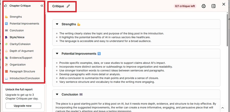 prowritingaid chapter critique