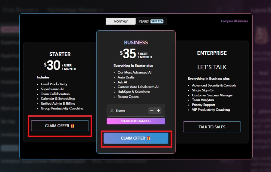choose a plan and claim discount