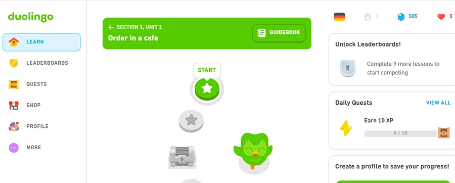 duolingo interface