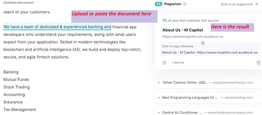 how grammarly plagiarism checker works 