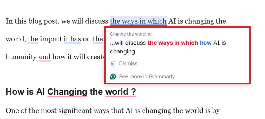grammarly rephraser