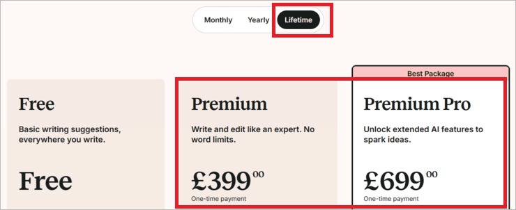prowritingaid lifetime plan