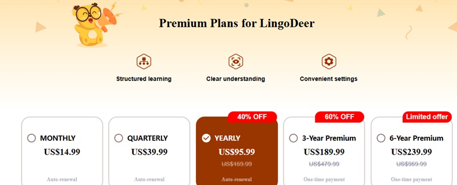 lingodeer pricing plan