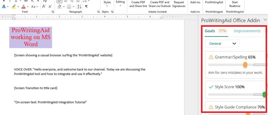 prowritingaid working on ms word