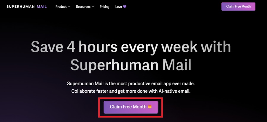 superhuman mail free month page